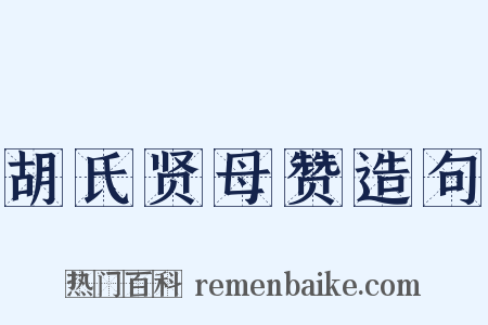 胡氏贤母赞造句是什么意思的图片